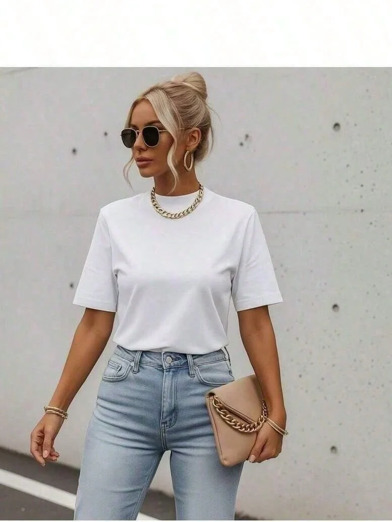camiseta branca bem cortada